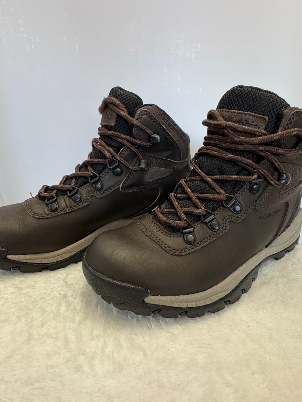 Columbia Newton Ridge Plus Women's 7 Waterproof Leather Hiking Boots Brown Snow - Picture 9 of 9